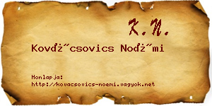 Kovácsovics Noémi névjegykártya